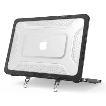 Tech-Protect Kevlar Pro MacBook Neo 13 2026 matēti melns/caurspīdīgs aizsargmaciņš klēpjdatoram