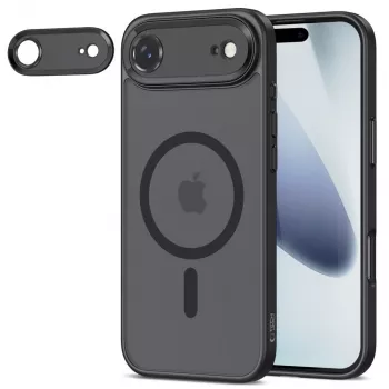 Tech-Protect Magcam Magsafe iPhone 17 Air Matte Black aizmugurējais vāciņš
