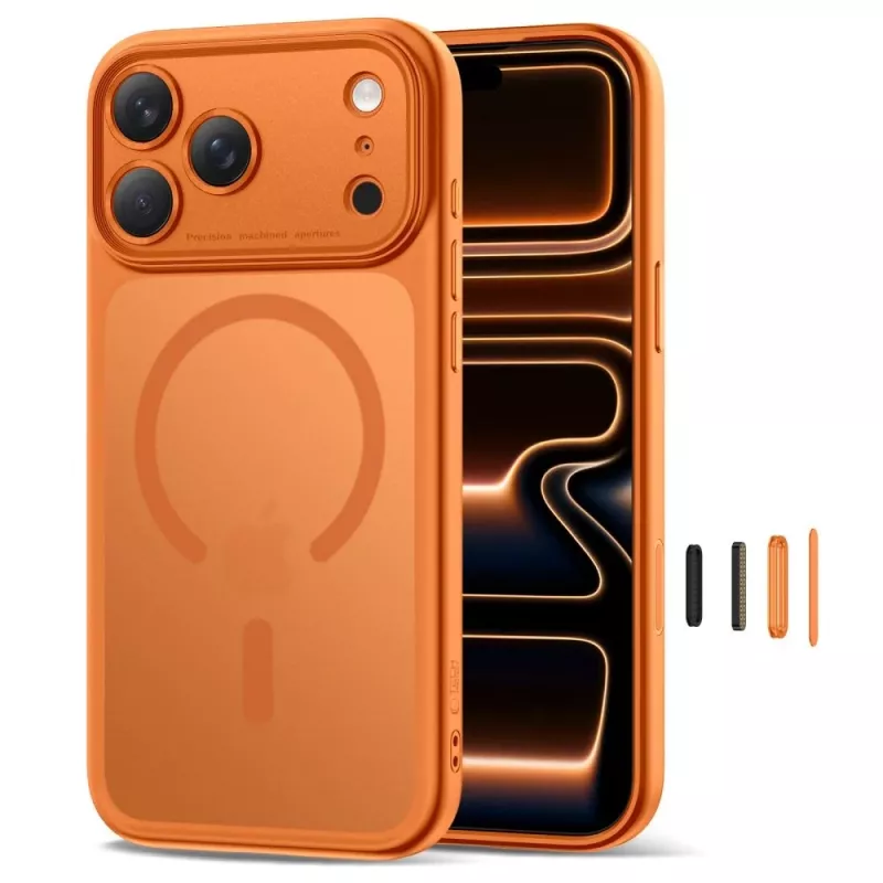 TECH-PROTECT MagPeak MagSafe aizmugurējais vāciņš Apple iPhone 17 Pro Max, matēts, kosmosa oranžs