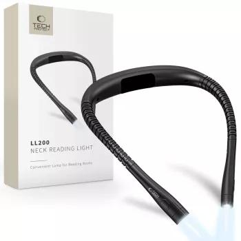 TECH-PROTECT LL200 Kaklasaimes lasīšanas gaisma Melna