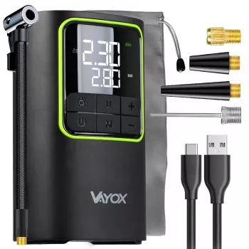 VAYOX VA0409 Uzlādējams gaisa sūknis 4000mAh Cilindrs 19mm Digitālais riepu piepūtējs