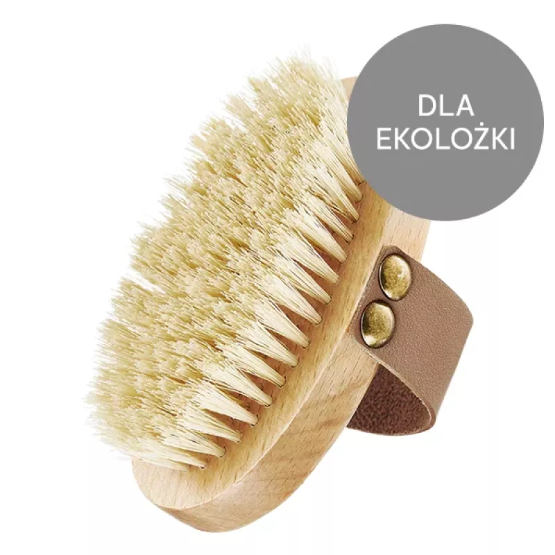 GLOV Dry Body Brush - Dabīgas Tampiko šķiedras, Dižskābarža rokturis, Ergonomiska rokas siksna pīlingam un masāžai