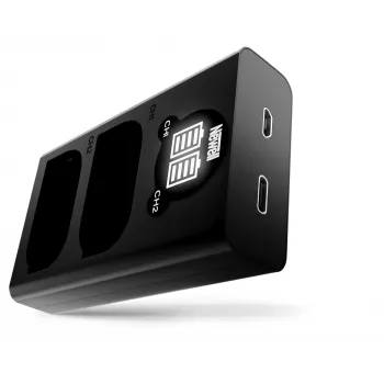 Newell Dual-Channel USB-C Lādētājs DL-USB-C Panasonic DMW-BLK22 Akumulatoram Melns