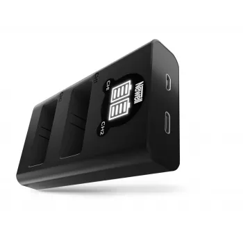 Newell DL-USB-C Divkanālu Lādētājs GoPro Hero 9/10/11/12 Akumulatoriem CPSS1B
