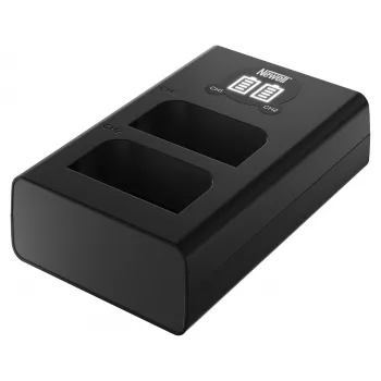 Newell DL-USB-C Divkanālu lādētājs Olympus BLX-1 akumulatoriem