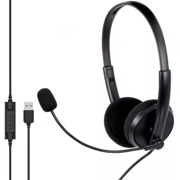 MOZOS MTX1091ECO Vadu ausu austiņas ar mikrofonu USB-A