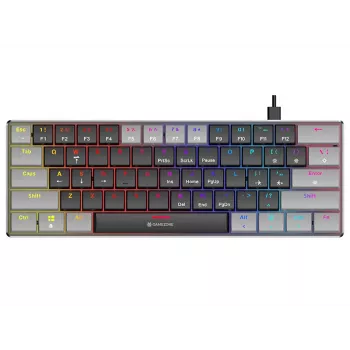 Tracer GameZone Keylo 61 vadu mehāniskā spēļu tastatūra, 60% izkārtojums, Outemu Red slēdži, RGB fona apgaismojums, grafīts