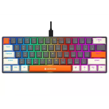 Tracer GameZone Claws 61 vadu mehāniskā spēļu tastatūra, 60% izkārtojums, zilie slēdži, RGB fona apgaismojums, pelēka