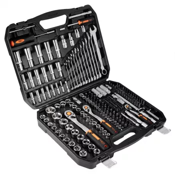 NEO TOOLS Uzgriežņu atslēgu komplekts 1/4 inch, 3/8 inch, 1/2 inch piedziņa, 219 daļas, hroma vanādija tērauds