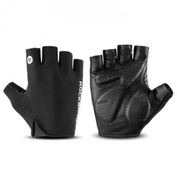 ROCKBROS S106BK Puscimuru riteņbraukšanas cimdi, izmērs M - melns