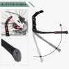 ROCKBROS Bicycle Kickstand JC1005BK - Melns, regulējams 345-400mm, alumīnija sakausējums, pretslīdes gumijas pēda, 24-29 collu riteņiem