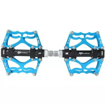 ROCKBROS JT201012LBL Zili alumīnija sakausējuma platformas pedāļi 9/16 inch Cr-Mo ass ar noslēgtiem gultņiem Pāris