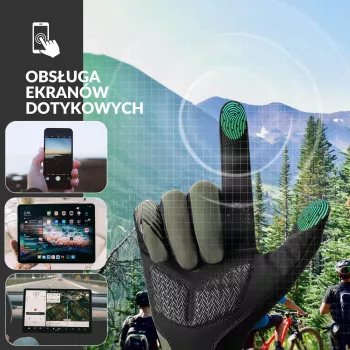 ROCKBROS Riteņbraukšanas cimdi ar puscimdu un želejas polsterējumu M Zaļš-Melns