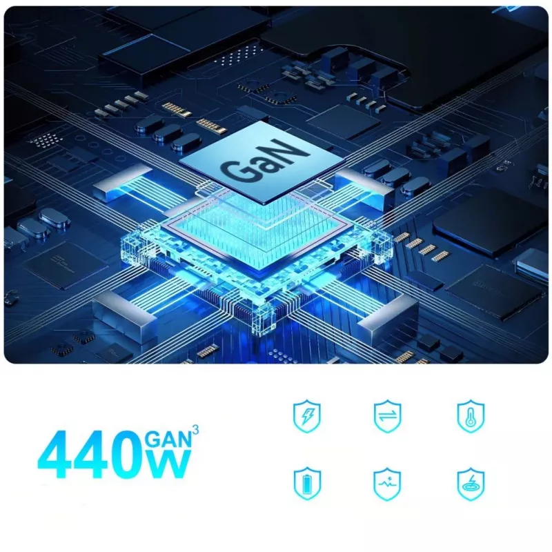 Wozinsky 240W GaN QC3 uzlādes stacija - Melna