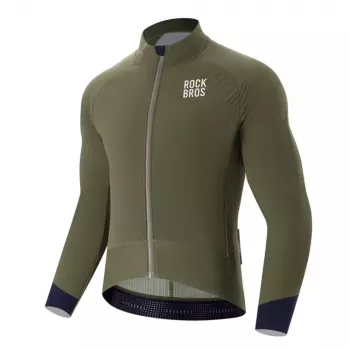 ROCKBROS YDWT014 Ziemas flīsa divslāņu riteņbraukšanas jaka XL Zaļa