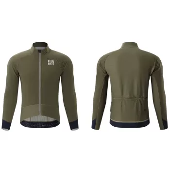 ROCKBROS YDWT014 Ziemas flīsa divslāņu riteņbraukšanas jaka XL Zaļa