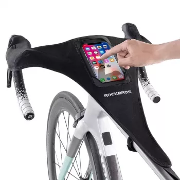 ROCKBROS D78 Bicycle Sweat Guard with Phone Pocket and Touchscreen Window - Black