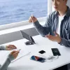Powerbank Wozinsky WFC-15W 20000mAh 22.5W PD20W ar iebūvētiem Lightning un USB-C kabeļiem - Balts