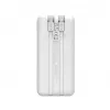 Powerbank Wozinsky WFC-15W 20000mAh 22.5W PD20W ar iebūvētiem Lightning un USB-C kabeļiem - Balts