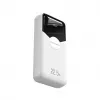Powerbank Wozinsky WFC-15W 20000mAh 22.5W PD20W ar iebūvētiem Lightning un USB-C kabeļiem - Balts