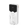 Powerbank Wozinsky WFC-15W 20000mAh 22.5W PD20W ar iebūvētiem Lightning un USB-C kabeļiem - Balts
