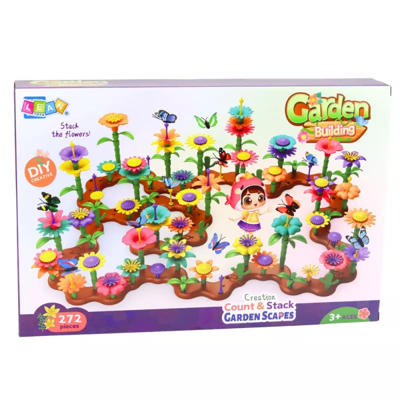 LEAN TOYS Būvbloku komplekts Creative Garden Flowers Plants 3D 272 gab.