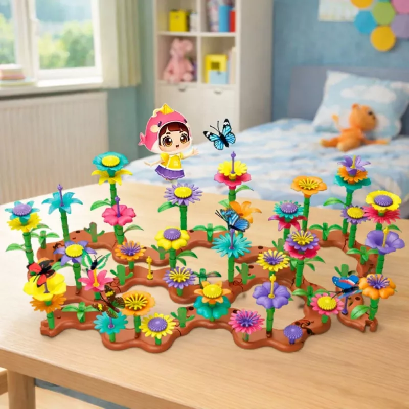 LEAN TOYS Būvbloku komplekts Creative Garden Flowers Plants 3D 272 gab.