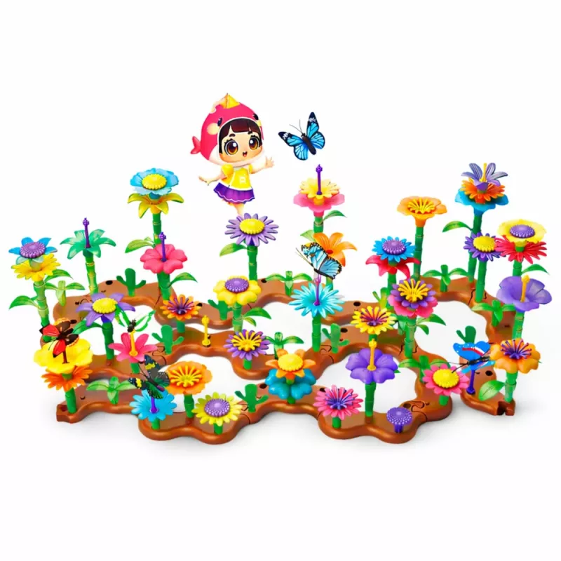LEAN TOYS Būvbloku komplekts Creative Garden Flowers Plants 3D 272 gab.