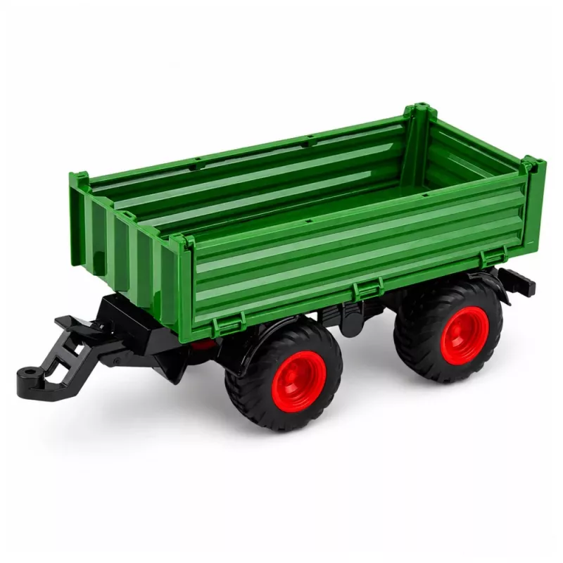 LEAN TOYS Lauksaimniecības traktors ar pašizgāzēju piekabi, gumijas riteņi, zaļš, 1:24