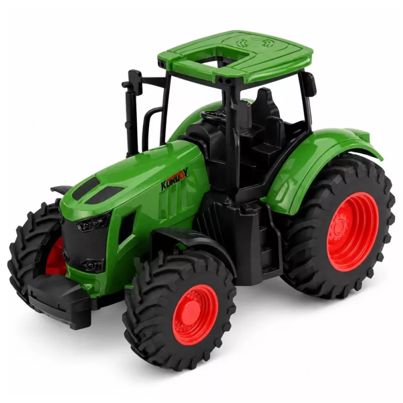 LEAN TOYS Lauksaimniecības traktors ar pašizgāzēju piekabi, gumijas riteņi, zaļš, 1:24