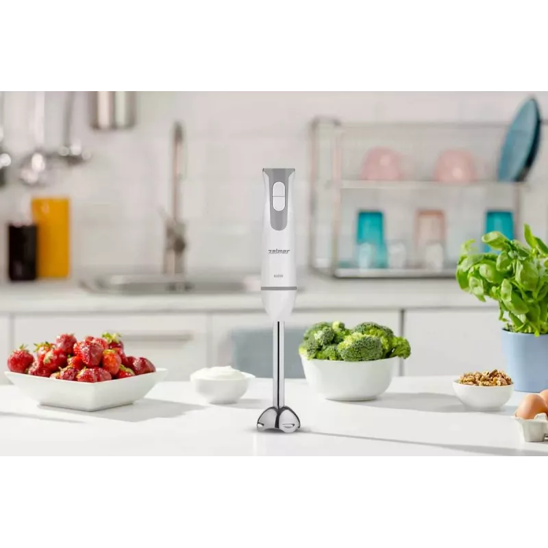 ZELMER ZHB4555S 1000W iegremdējamais blenderis, sudraba/melns, nerūsējošā tērauda asmens, mainīgs ātrums ar turbo, smalcinātājs 500ml, putotājs, krūze 700ml