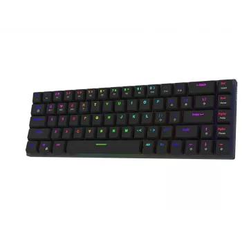 AQIRYS Agena 65% zema profila bezvadu mehāniskā tastatūra, Gateron Red slēdži, melnā krāsā