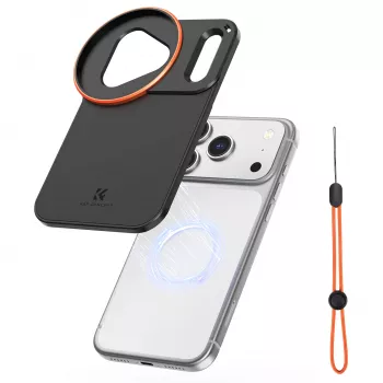 KF Aizsargājošs fotogrāfijas maciņš ar 58mm objektīva stiprinājumu Apple iPhone 17 Pro Max - Melns