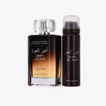 Lattafa Duo Ameer Al Oudh Eau de Parfum 100ml + Smaržīgs aerosols 50ml Dāvanu komplekts