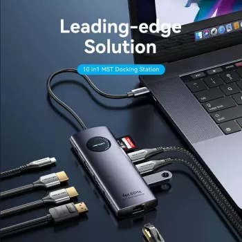 VENTION USB-C 10-in-1 Docking Station 8K 30Hz 100W PD ar LED displeju