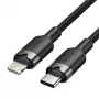 VENTION LALBH USB-C uz Lightning kabelis 2m Melns MFi sertificēts ātrai uzlādei