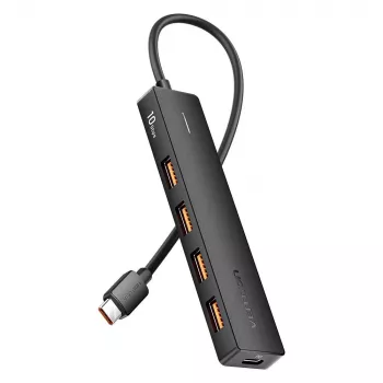 VENTION USB-C uz USB 3.2 Gen 2 Hub ar 100W PD, 0,15m, Melns