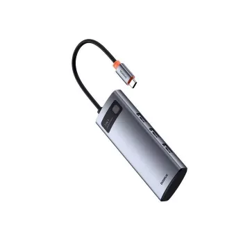 Baseus Metal Gleam 7-in-1 USB-C Hub HDMI 4K 60Hz 3x USB 3.0 USB-C PD SD microSD Grey