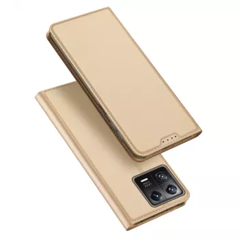 Dux Ducis Skin Pro Flip Case Xiaomi 13, maks ar kartes slotu un statīvu, zelts