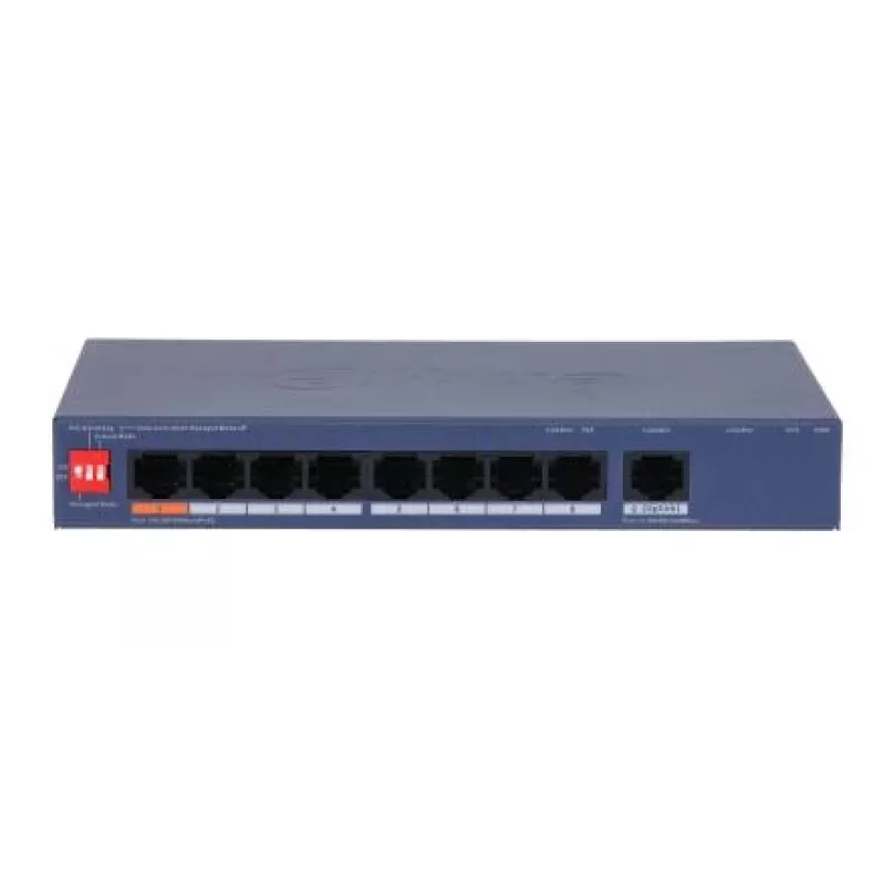 DAHUA CS4009-8ET1GT-60 Pārvaldāms L2 slēdzis ar 8 PoE portiem un 1 Gigabita augšupsaiti, 60W PoE budžets