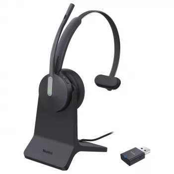 Yealink WH64 Hybrid Mono DECT/Bluetooth Headset ar uzlādes statīvu