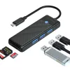 ORICO PAPW3AT-U3 4-Port USB 3.0 Hub ar SD/MicroSD karšu lasītāju, 1,8m kabelis, melns