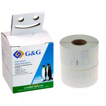 G&G saderīga etiķešu ruļļa nomaiņa DYMO 99012, S0722400 - 36 x 89 mm tiešās termiskās papīra etiķetes, baltas, pastāvīga līme, 520 etiķetes