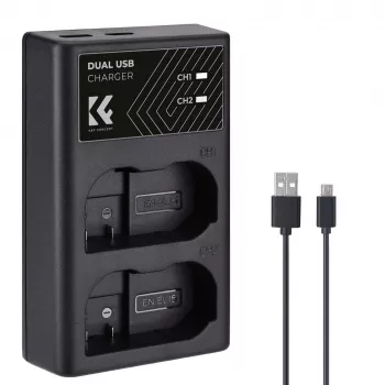 K&F Concept Dual USB Lādētājs Nikon EN-EL15 D7000 D7500 D850 D750