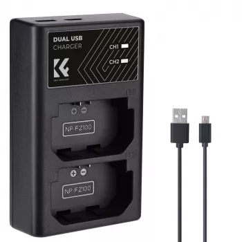 K&F Concept Dual USB Lādētājs Sony NP-FZ100 Akumulatoram - KF28.0010