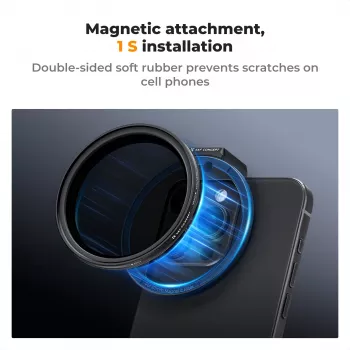 K&F Concept magnētiskais filtru klipsis viedtālruņiem 67mm melns KF01.2675