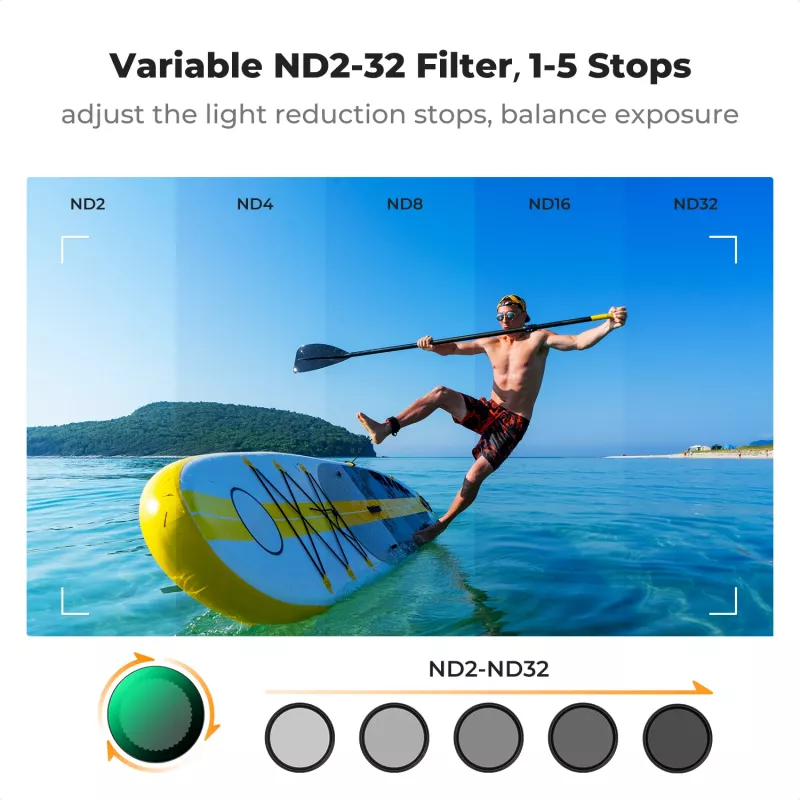 K&F Concept Nano-X Series Mainīgais ND Filtri ND2-ND32 DJI Osmo Action 3/4/5 Pro