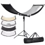 K&F Concept U-Shape 4-in-1 Curved Reflector 180x60cm ar gaismas statīvu un pārnēsāšanas somu