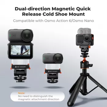 Magnētiskais ātrās atbrīvošanas turētājs DJI Osmo Action 6 / Nano / 1/4 collu vītne + ISO / Kf12.0035