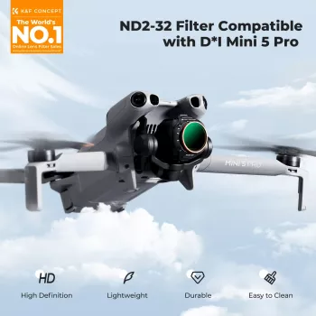 K&F Mainīgais ND Filtra ND2-ND32 DJI Mini 5 Pro Drone, AGC Stikls